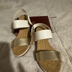 Elegant White and Gold Women's Sandals